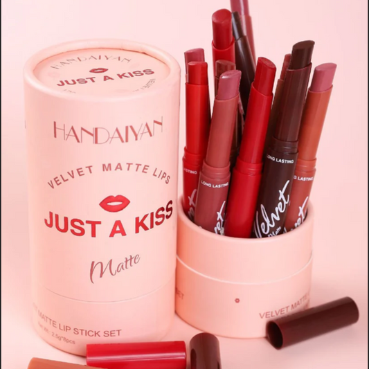 SET DE 8 LABIALES EN BARRA HANDAIYAN FORMA CIRCULAR Y LIP GLOSS INDIVIDUAL LIGHT HANDAIYAN - Tu Shopper Beauty 